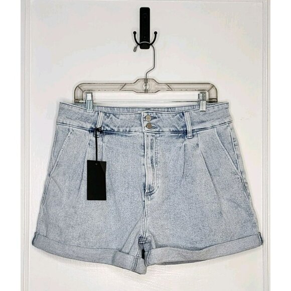Paige Pants - NWT PAIGE SHORTS BETH HIGH RISE CUFFED SHERRY BLUE PLEATED DENIM SIZE 31